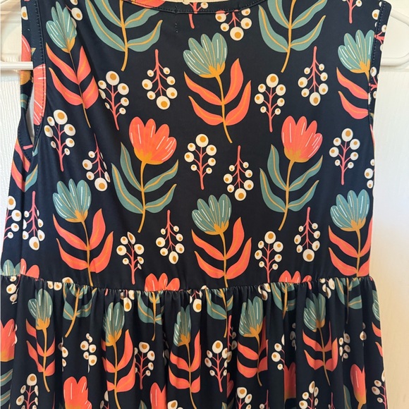 Floral Print Sleeveless Girls Dress - Picture 5 of 5